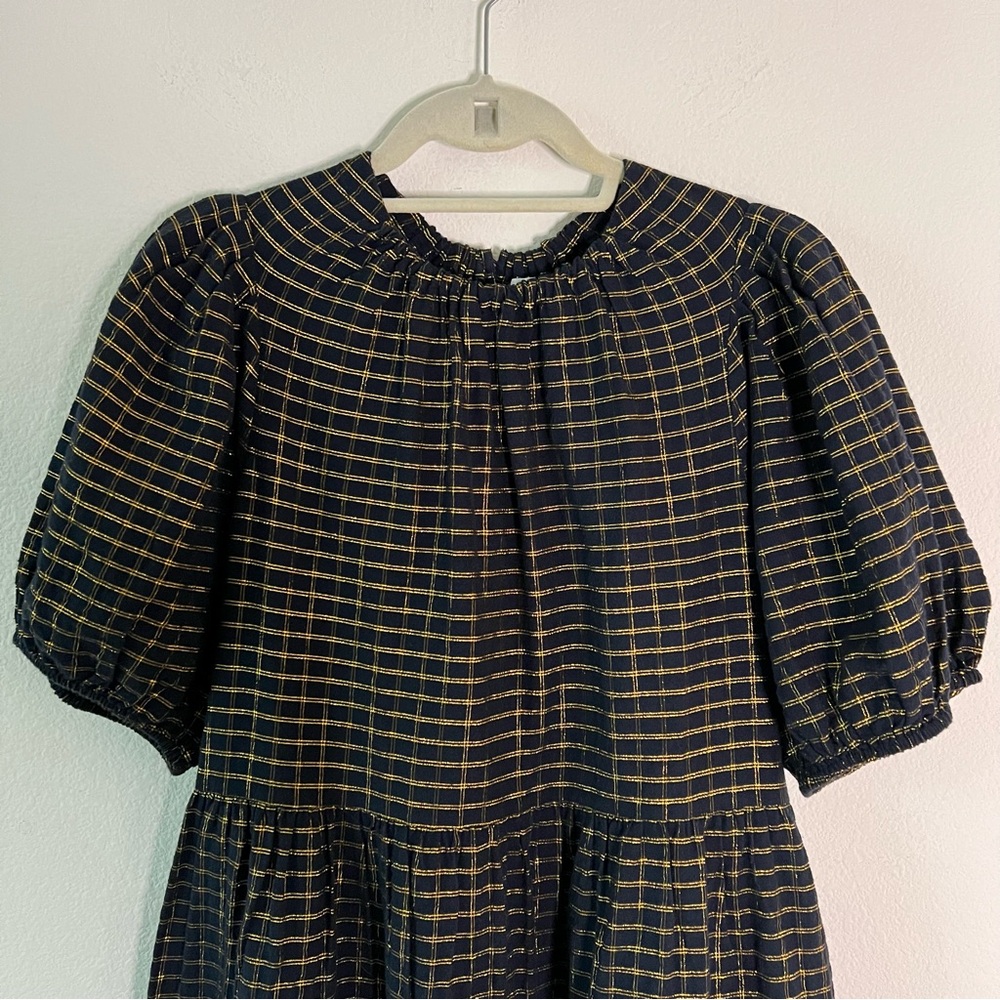 Ulla Johnson Dion Plaid Lurex Metallic Babydoll Mini Dress 12 ASO Sophia Bush - Picture 7 of 16